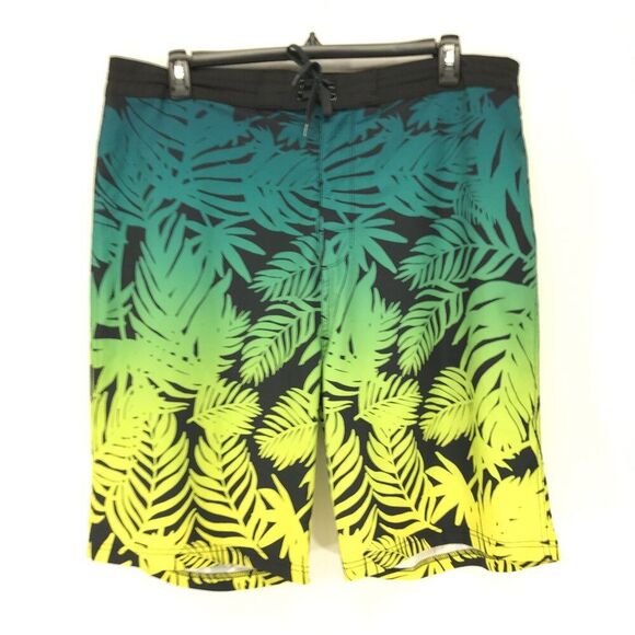 Old Navy Other - Old Navy Built-In Flex Board Shorts Men's Size 40 Leaf Print Swim Trunks Beach